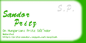 sandor pritz business card